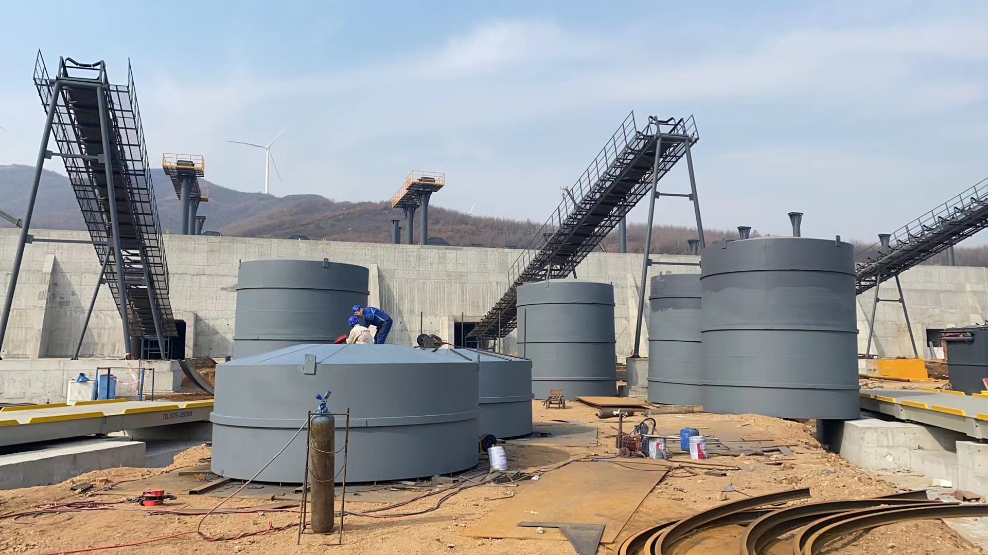 九江骨料钢板仓河南项目大型骨料仓生产线进度